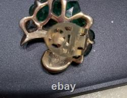 Trifari Alfred Philippe Fleur de Paris Cut Flowers Green Clip On Earrings