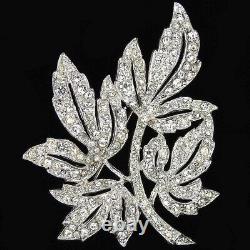 Trifari'Alfred Philippe' Four Pave Leaves Pin