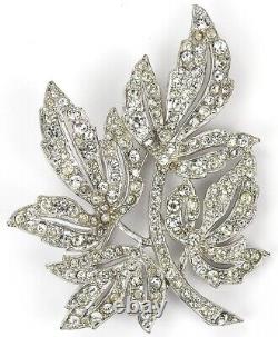 Trifari'Alfred Philippe' Four Pave Leaves Pin