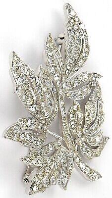 Trifari'Alfred Philippe' Four Pave Leaves Pin