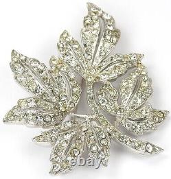 Trifari'Alfred Philippe' Four Pave Leaves Pin