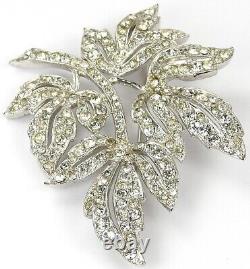 Trifari'Alfred Philippe' Four Pave Leaves Pin