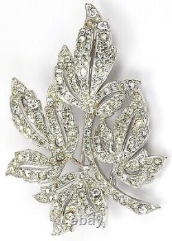 Trifari'Alfred Philippe' Four Pave Leaves Pin