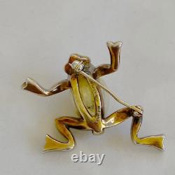 Trifari Alfred Philippe Frog Brooch Pin Vintage Pearl Belly & Pavé 1940s Figural