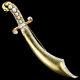 Trifari Alfred Philippe Gold Pave Baguettes & Pearls Scimitar Cutlass Sword Pin