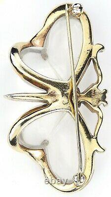 Trifari'Alfred Philippe' Gold Pave and Baguettes Jelly Belly Butterfly Pin