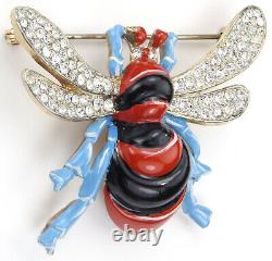 Trifari'Alfred Philippe' Gold Pave and Enamel Bumblebee Bee Pin