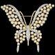 Trifari'Alfred Philippe' Gold Pave and Pearls Butterfly Pin