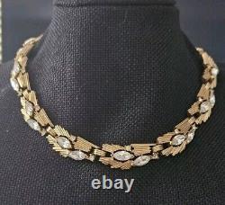 Trifari Alfred Philippe Gold Tone & Rhinestone Necklace