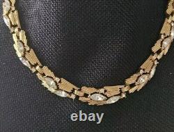 Trifari Alfred Philippe Gold Tone & Rhinestone Necklace