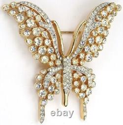 Trifari'Alfred Philippe' Gold and Pave Butterfly Pin