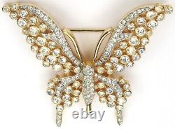 Trifari'Alfred Philippe' Gold and Pave Butterfly Pin