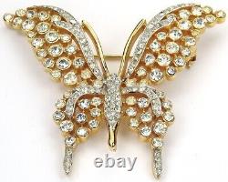 Trifari'Alfred Philippe' Gold and Pave Butterfly Pin