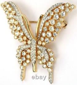 Trifari'Alfred Philippe' Gold and Pave Butterfly Pin