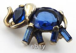 Trifari'Alfred Philippe' Gold and Sapphire Miniature Elephant Scatter Pin