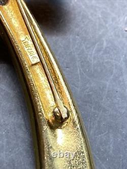 Trifari Alfred Philippe Gold and Tricolour Cabochons Cutlass Scimitar Sword Pin