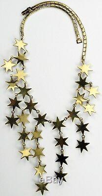 Trifari'Alfred Philippe' Golden Six Pointed Spangled Stars Necklace