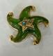 Trifari Alfred Philippe Green Jelly Belly Lucite Starfish Brooch