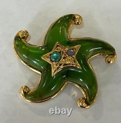 Trifari Alfred Philippe Green Jelly Belly Lucite Starfish Brooch