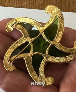 Trifari Alfred Philippe Green Jelly Belly Lucite Starfish Brooch