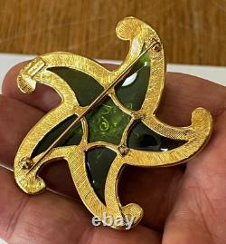 Trifari Alfred Philippe Green Jelly Belly Lucite Starfish Brooch
