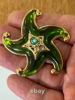 Trifari Alfred Philippe Green Jelly Belly Lucite Starfish Brooch