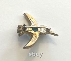 Trifari Alfred Philippe Hummingbird Brooch Jelly Glass Crystal Pave Pin #2 As