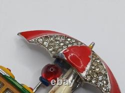 Trifari'Alfred Philippe' Ice Cream Cart with Umbrella Pin Clip SOLD AS. IS