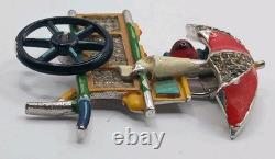 Trifari'Alfred Philippe' Ice Cream Cart with Umbrella Pin Clip SOLD AS. IS