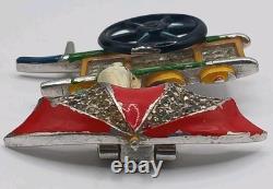 Trifari'Alfred Philippe' Ice Cream Cart with Umbrella Pin Clip SOLD AS. IS