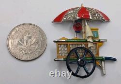 Trifari'Alfred Philippe' Ice Cream Cart with Umbrella Pin Clip SOLD AS. IS