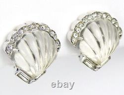 Trifari Alfred Philippe Jelly Belly'Moonshell' Seashell Clip Earrings