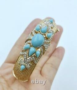 Trifari Alfred Philippe Jewels of India Faux Turquoise & Rhinestone Bracelet
