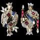 Trifari'Alfred Philippe' King and Queen of Diamonds Playing Card Pins