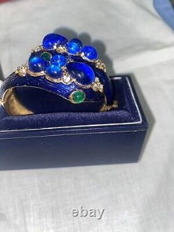 Trifari Alfred Philippe L'Orient Collection Snake Bracelet Crown Blue Enamel