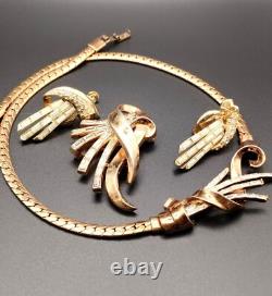Trifari Alfred Philippe Meteor Necklace & Brooch Coro Drop Dangle Earrings 1949