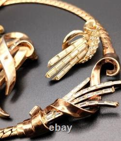 Trifari Alfred Philippe Meteor Necklace & Brooch Coro Drop Dangle Earrings 1949