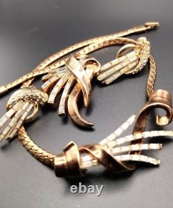 Trifari Alfred Philippe Meteor Necklace & Brooch Coro Drop Dangle Earrings 1949