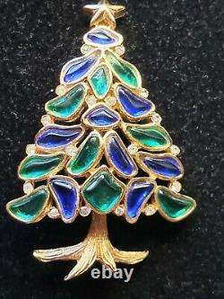 Trifari Alfred Philippe Modern Mosaics, Poured Glass Christmas Tree Pin/brooch