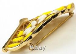 Trifari'Alfred Philippe''Modern Mosaics' Yellow and White Poured Glass Fan Pin