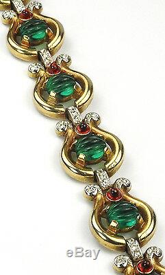 Trifari'Alfred Philippe' Moghul Jewels Lyre Shaped Link Bracelet