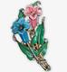 Trifari Alfred Philippe Multicolor Enamel Flower Dress Clip