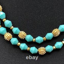 Trifari Alfred Philippe Necklace 1962 Electra MCM Faux Turquoise Etruscan Choker