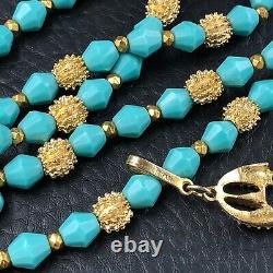 Trifari Alfred Philippe Necklace 1962 Electra MCM Faux Turquoise Etruscan Choker