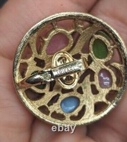 Trifari Alfred Philippe PRINTEMPS Pastel Glass Acorn Fruit Salad Clip Earrings