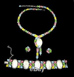 Trifari Alfred Philippe Pastel Fruit Salad & M. O. P Necklace, Bracelet & Earrings