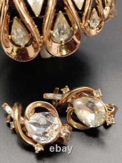 Trifari Alfred Philippe Pat Pend Swirls of Ribbon Bracelet & Earrings