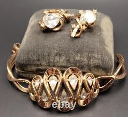 Trifari Alfred Philippe Pat Pend Swirls of Ribbon Bracelet & Earrings