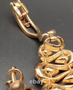 Trifari Alfred Philippe Pat Pend Swirls of Ribbon Bracelet & Earrings