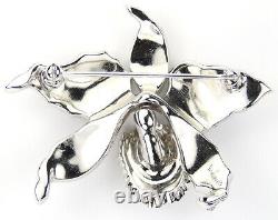 Trifari'Alfred Philippe' Pave & Baguettes 1961 Diamante Orchid Trembler Pin